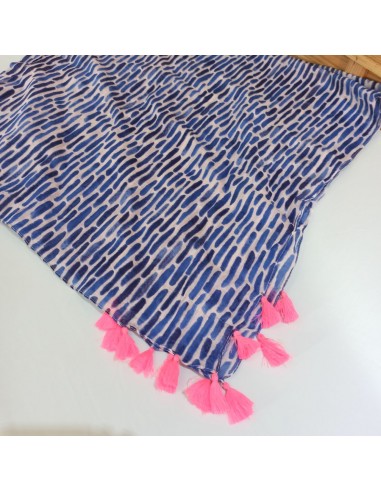 Pañuelo pompones fucsia