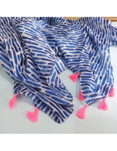Pañuelo pompones fucsia