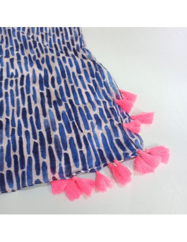 Pañuelo pompones fucsia