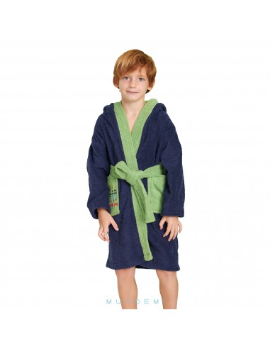 Albornoz infantil azul marino