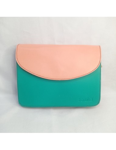 Bolso rectangular verde/rosa