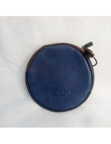Monedero circular animal print azul...